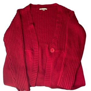 Knit Red sweater with button